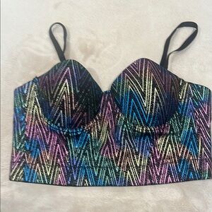 Colorful Geometric Patterned Bralette